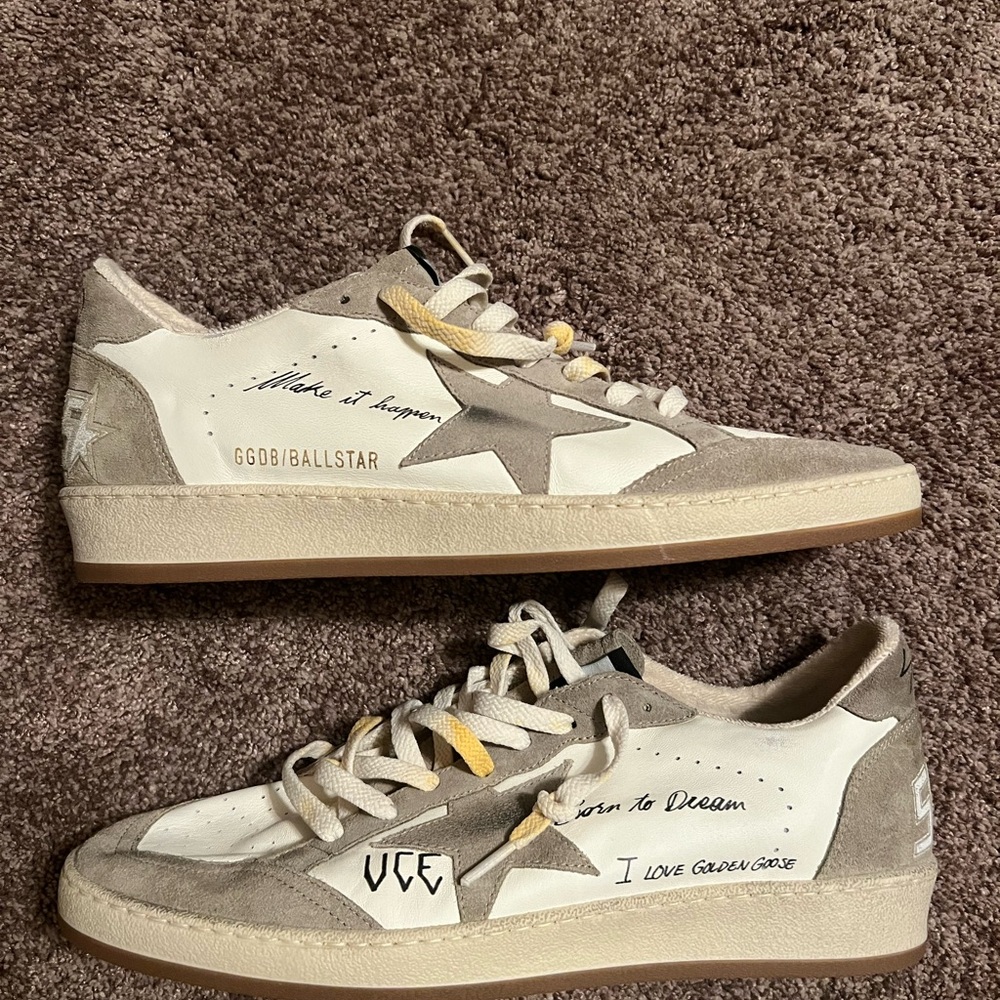 Golden Goose Ball Star with dove-gray suede star and heel tab